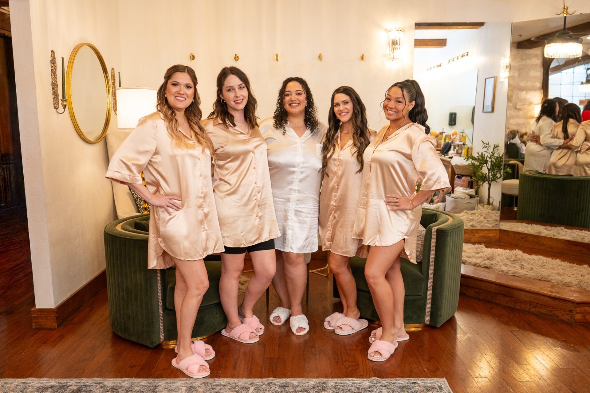 Macee and her bridal party getting ready