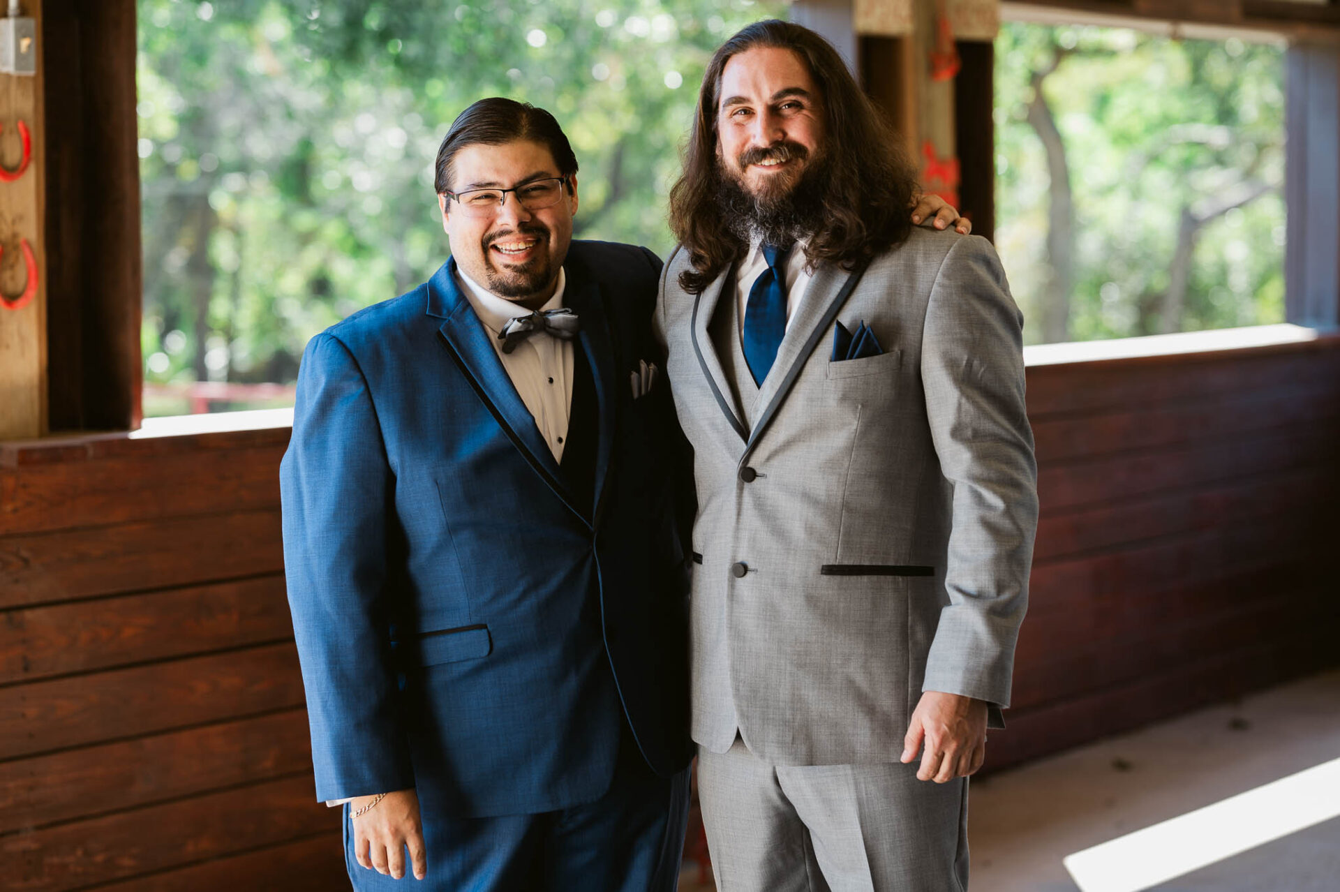 Ram and a member of his wedding party share a portrait before the ceremony.